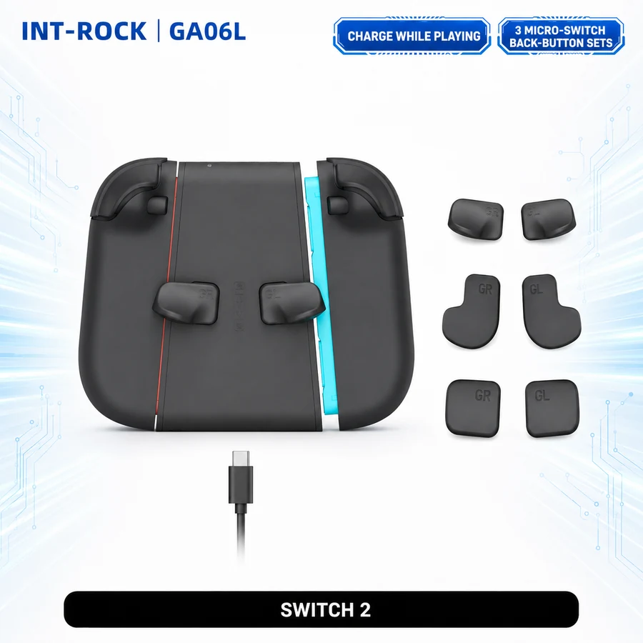 GA06L Customizable Joy-Con 2 Charging Grip + Back Buttons