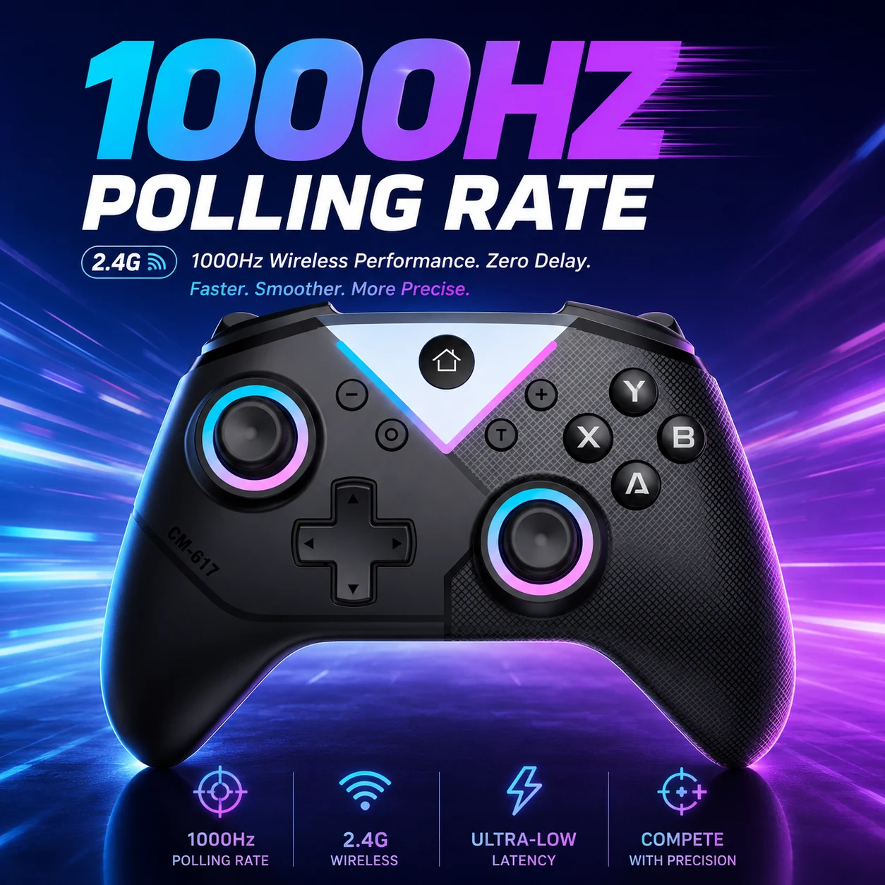 Rendimiento inalámbrico de 1000 Hz por 2,4 GHz
